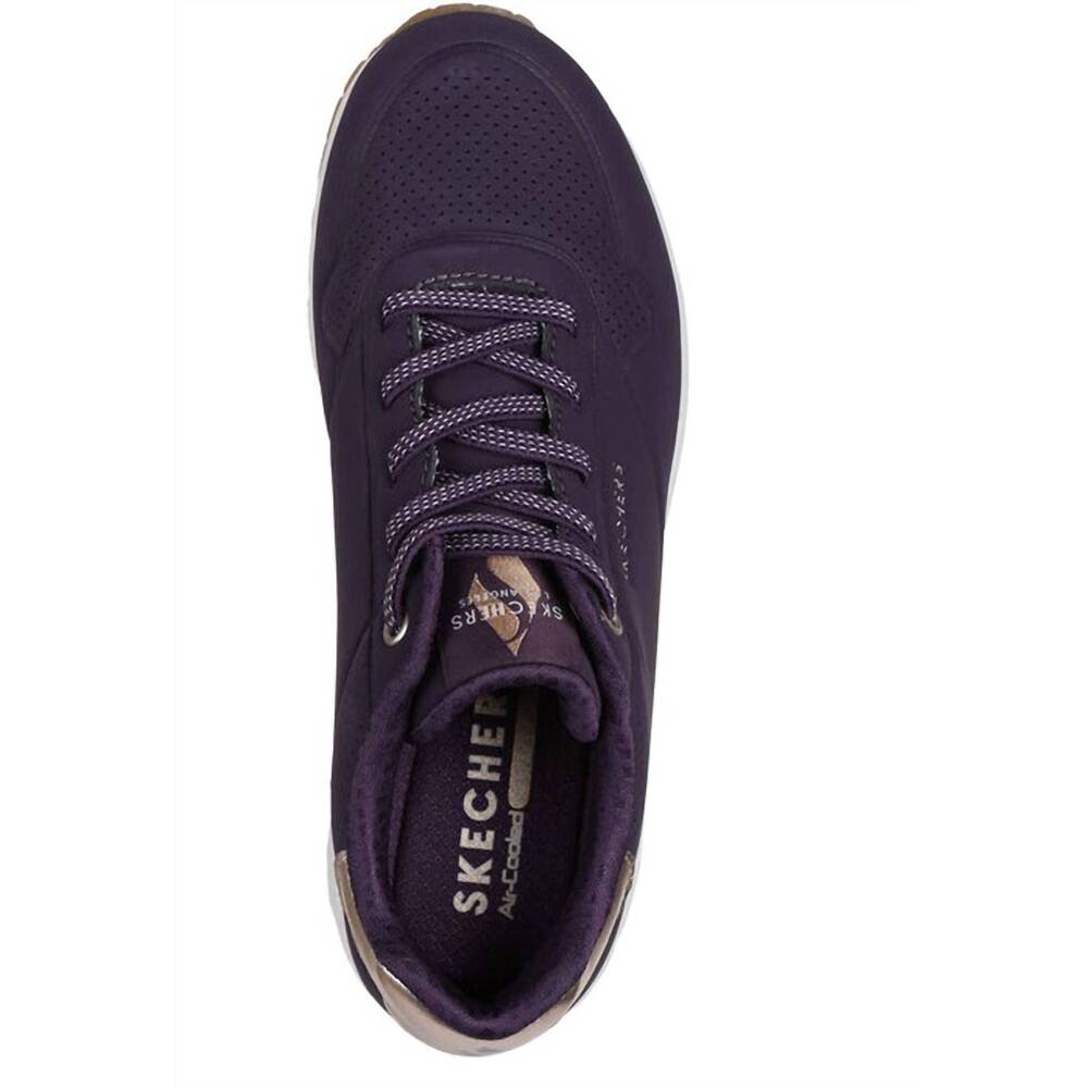 NEW SKECHERS women's uno-shimmer away shoes in dark purple - Picture 3 of 3